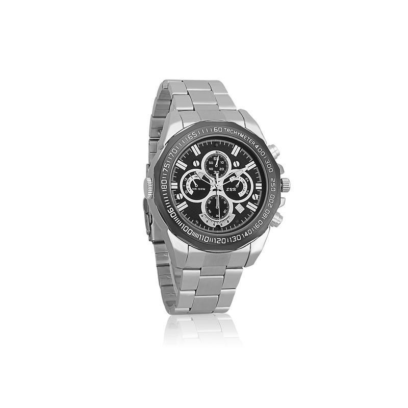 Metallische Uhr mit Full-HD-Kamera, Nachtsicht und integriertem Mikrofon