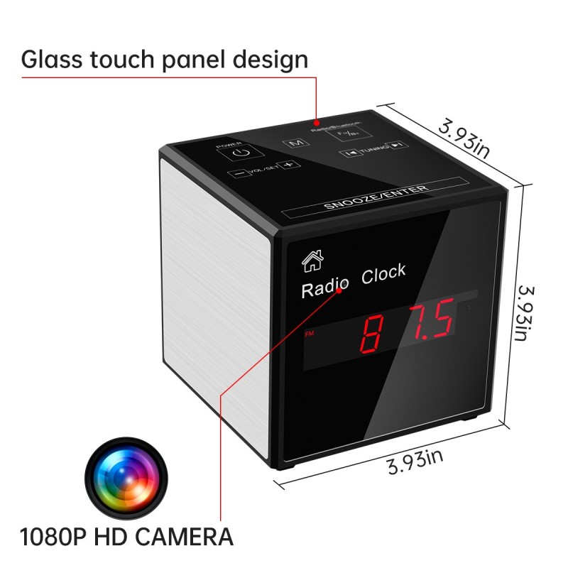Caméra espion Wi-Fi - Horloge - Enceinte Bluetooth