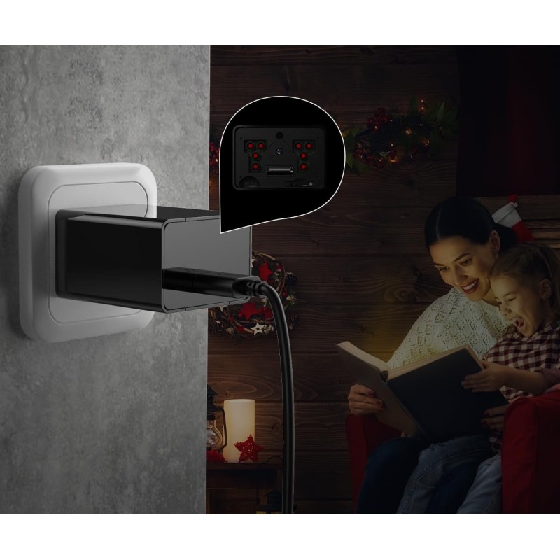 Caricatore da muro Full HD 1080p Camera con visione notturna