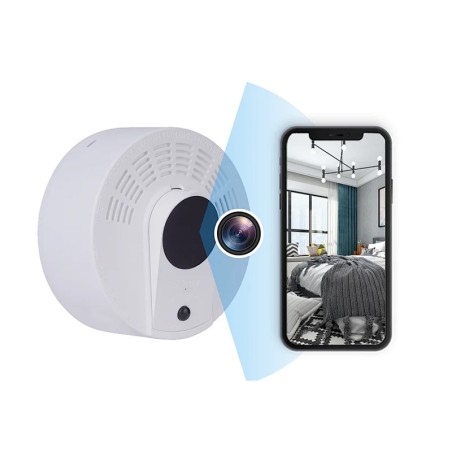 WIFI cámara detector de humo batería de larga duración 1 año detección de movimiento