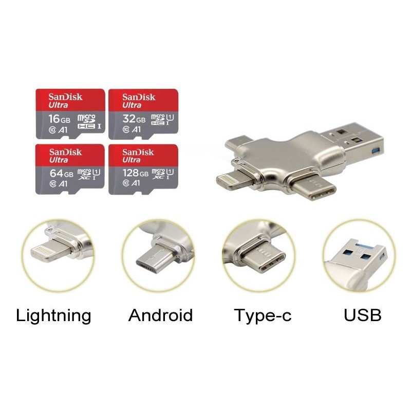 Lector de tarjetas Micro SD compatible con iPhone y Android