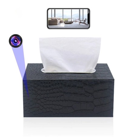 Cámara WiFi en Caja de Pañuelos con Acceso Remoto